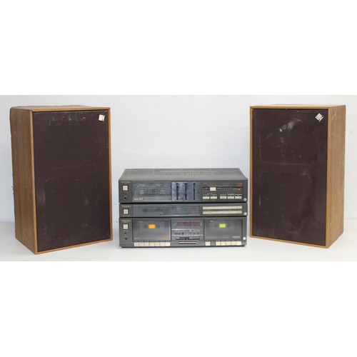 712 - Vintage Technics stacking separates to incl amplifier N6 SU-Z400, AM/FM Stereo Tuner ST-Z400, casset... 