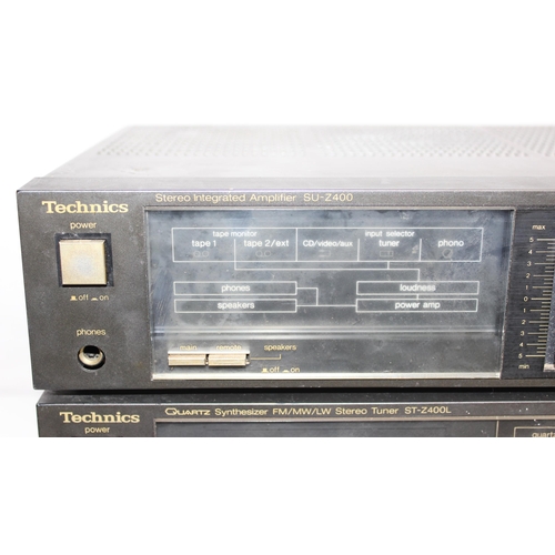 712 - Vintage Technics stacking separates to incl amplifier N6 SU-Z400, AM/FM Stereo Tuner ST-Z400, casset... 