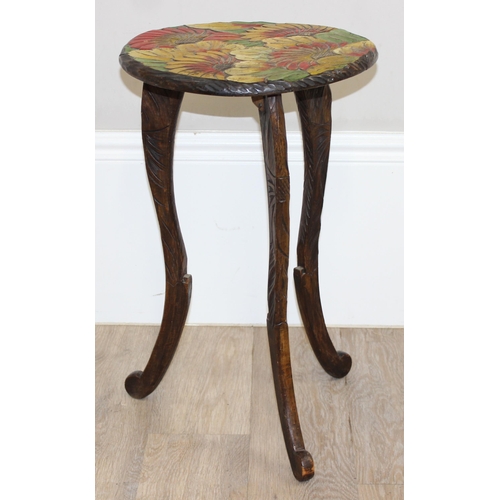 122 - An early 20th century aesthetic movement circular topped side table strongly in the manner of the Li... 