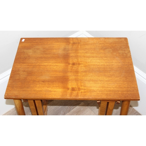 108 - Retro Poul Hundevad nest of tables - 4 small tables of the same size under one larger table, approx ... 