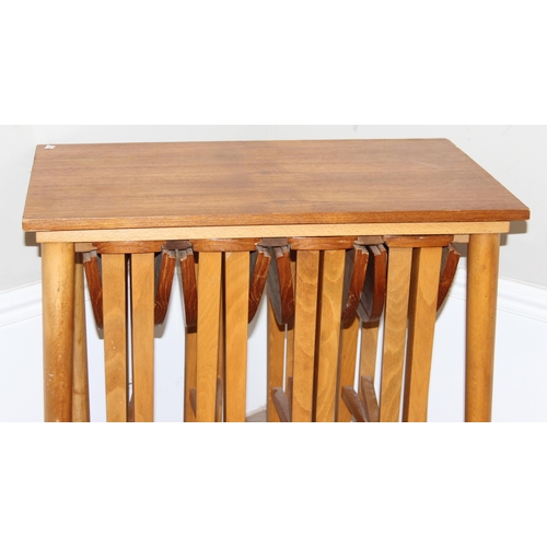 108 - Retro Poul Hundevad nest of tables - 4 small tables of the same size under one larger table, approx ... 