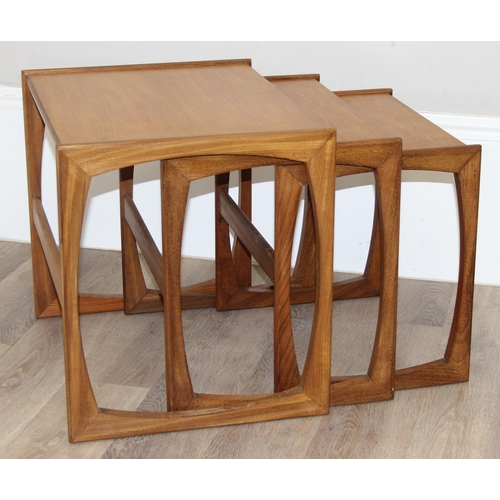 100 - A retro G-Plan style nest of tables, seemingly unmarked, the largest approx 54cm wide x 43cm deep x ... 