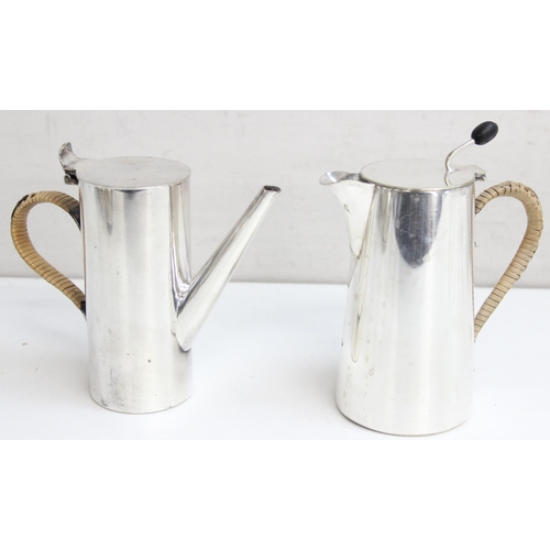 1035 - Qty of good quality silver-plated items, to incl Mappin & Webb, with cane-handled coffee and hot wat... 