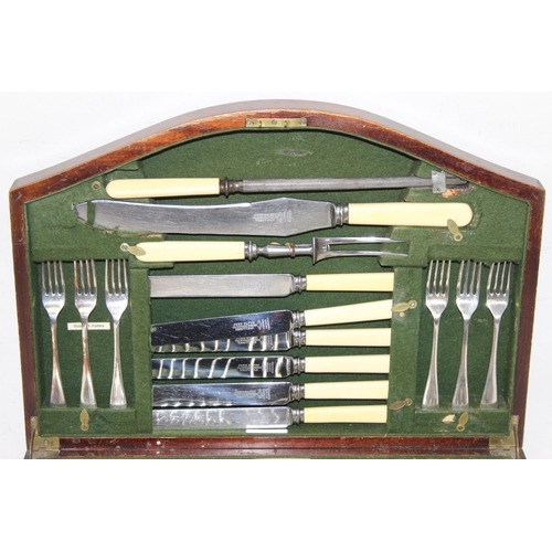 1060 - Boxed silver-plated canteen of cutlery, majority by John Blyde, Clintock Works, Sheffield