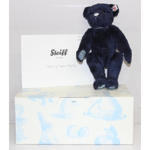 612 - Limited edition (No. 673/2000) Steiff 'Saphir Teddy Bear' stuffed toy in original box, with certific... 