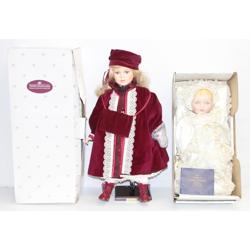 614 - 2 collectable dolls to incl The Fabergé Christening Doll by Franklin Heirloom Dolls in original box,... 