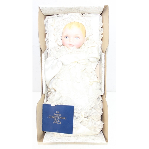 614 - 2 collectable dolls to incl The Fabergé Christening Doll by Franklin Heirloom Dolls in original box,... 