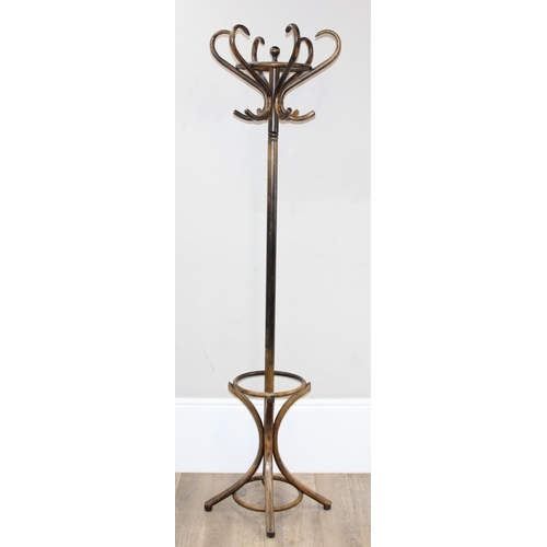 132 - A vintage bentwood coat and hat stand, approx 195cm tall