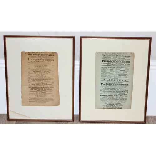 362 - 2 framed antique theatre posters, both for the Theatre Royal, Covent Garden dated 1819 & the other f... 