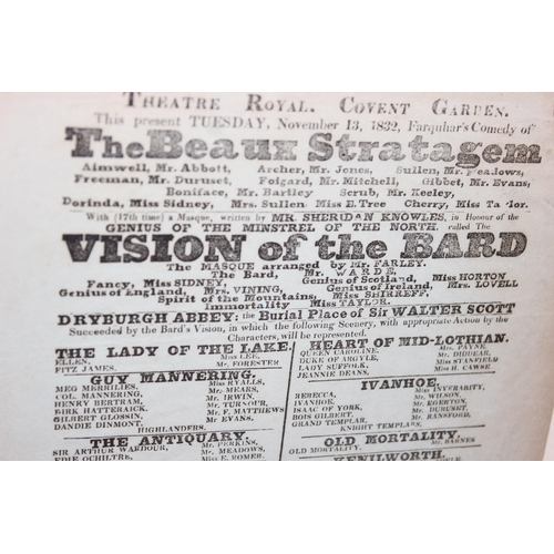 362 - 2 framed antique theatre posters, both for the Theatre Royal, Covent Garden dated 1819 & the other f... 