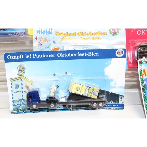 605 - Qty of assorted model vehicles, majority relating to the Oktoberfest, mainly in packaging and most p... 