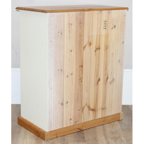 51 - Semi-painted pine 2-over-3 chest of drawers, approx 80cm x 44cm x 97cm