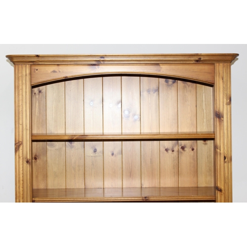 48 - Pine bookcase with adjustable shelves, approx 100cm x 32cm x 189cm