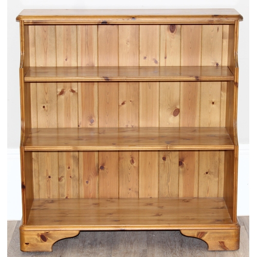 49 - Pine waterfall bookcase, approx 95cm x 37cm x 100cm