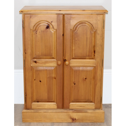 55 - 2-door pine cupboard, approx 73cm x 37cm x 100cm