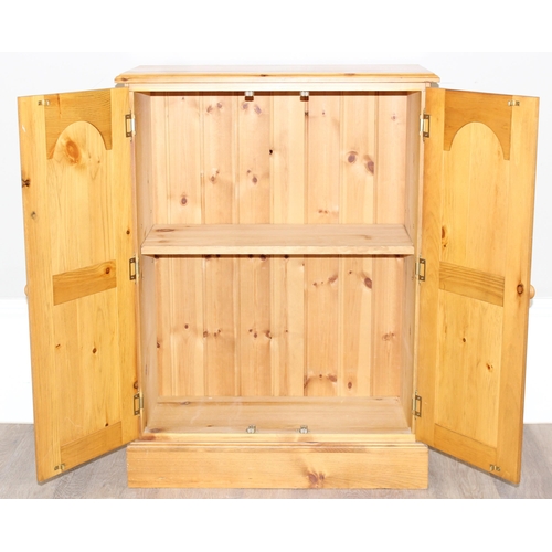 55 - 2-door pine cupboard, approx 73cm x 37cm x 100cm