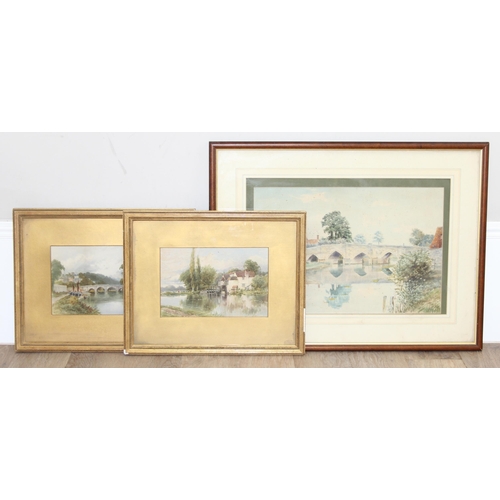 377 - G Rushton? (XIX), antique watercolour entitled Lechlade Bridge and dated 1886, initialed GR and indi... 