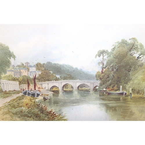 377 - G Rushton? (XIX), antique watercolour entitled Lechlade Bridge and dated 1886, initialed GR and indi... 