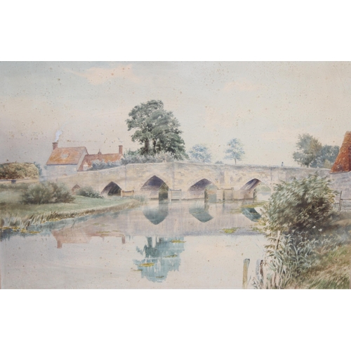 377 - G Rushton? (XIX), antique watercolour entitled Lechlade Bridge and dated 1886, initialed GR and indi... 