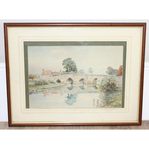 377 - G Rushton? (XIX), antique watercolour entitled Lechlade Bridge and dated 1886, initialed GR and indi... 