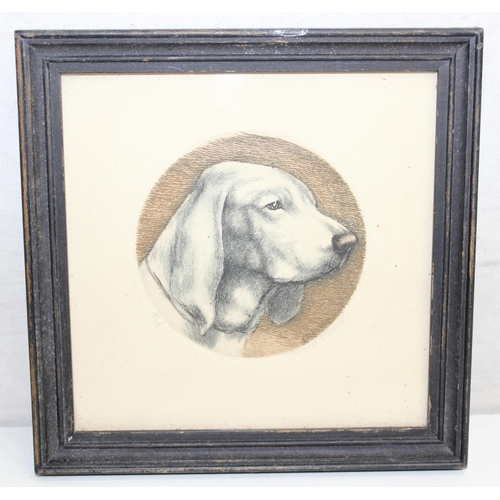 380 - Jaques Rebour (XX) limited edition 20/300 coloured print of a dog, signed in pencil by the artist, a... 