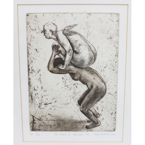 386 - Judy Woodborne (South Africa, 1966 - ): 2 framed prints titled 'The Burden: Blindman's Buff' and 'Th... 