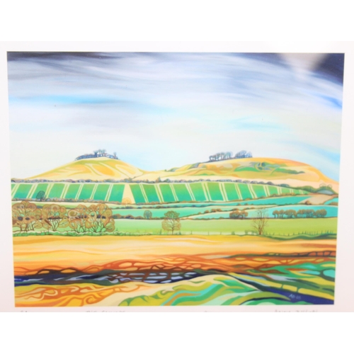 389 - Local interest: Colourful limited edition print (82/100) of 'The Clumps' (Long Wittenham), signed by... 