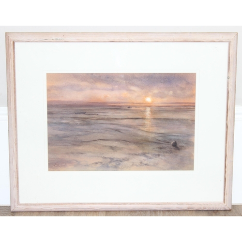 396 - Eric Pead (XX): Original watercolour of a landscape titled 'Lost Morning', labels verso to in origin... 