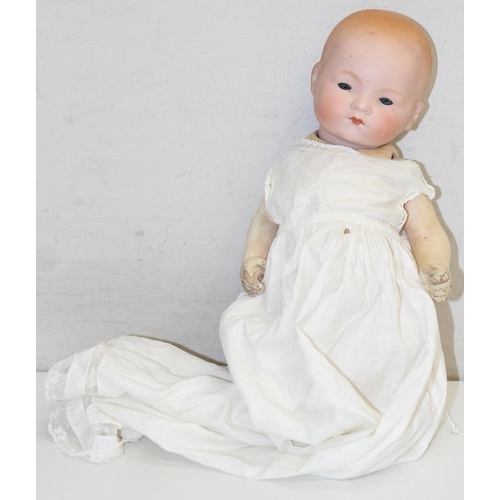 621 - Victorian German bisque doll (341) marked AM for Armand Marseille, approx 36cm