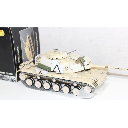 623 - Vintage Minichamps M60A1 W/ERA Kuwait City 1991, 1:35 scale model tank in original box