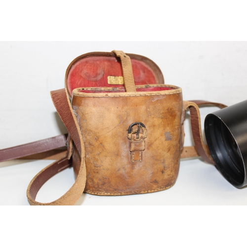 724 - Vintage Velbon spotting scope and a pair of binoculars in leather case