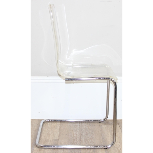 110 - A pair of retro style clear Perspex and chrome legged 