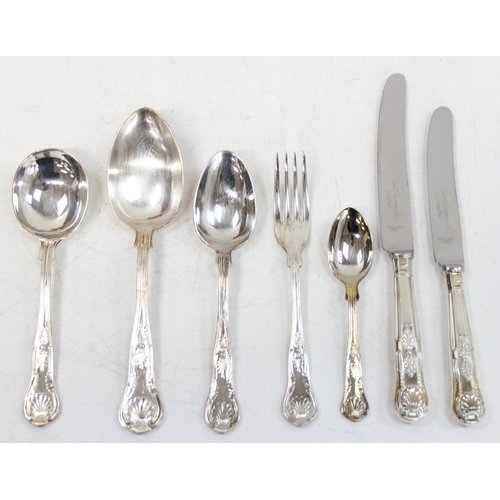 1062 - Smith Seymour of Sheffield, an impressive silver plated canteen of king's pattern cutlery, 6 place s... 