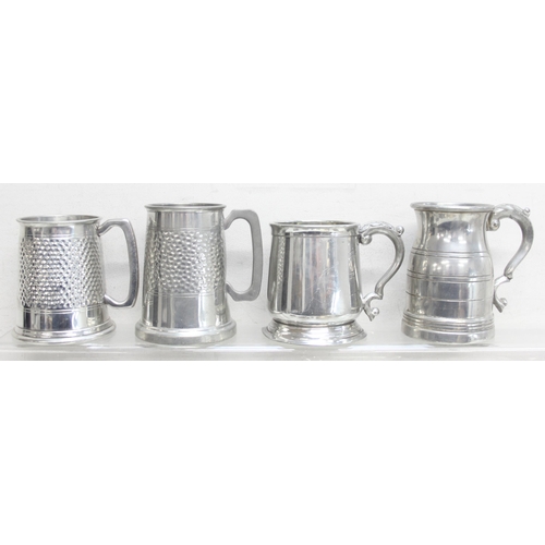 1064 - A qty of assorted antique and later silver plated, pewter and other metalware items to inc tankards ... 