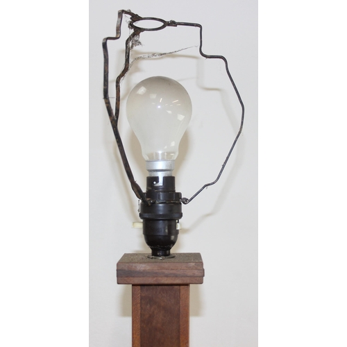 249 - Art Deco period oak standard lamp, approx 155cm tall