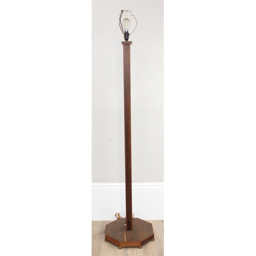 249 - Art Deco period oak standard lamp, approx 155cm tall