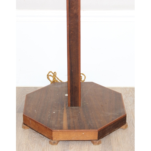 249 - Art Deco period oak standard lamp, approx 155cm tall