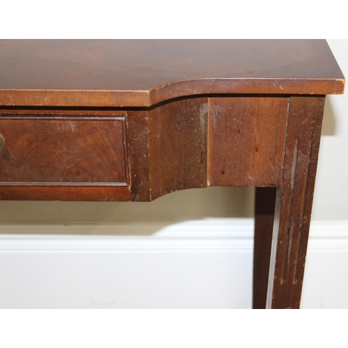 145 - An antique style mahogany console table with single drawer, approx 75cm wide x 38cm deep x 77cm tall