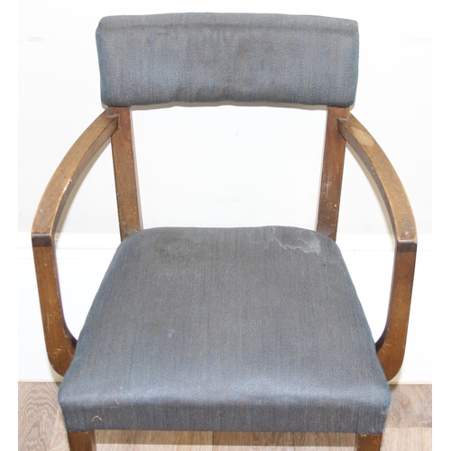 151 - A set of 6 mid-century retro armchairs with denim style upholstery, each approx 52cm wide x 82cm tal... 