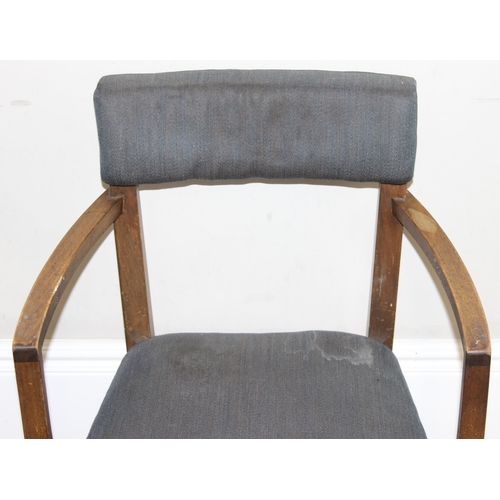 151 - A set of 6 mid-century retro armchairs with denim style upholstery, each approx 52cm wide x 82cm tal... 