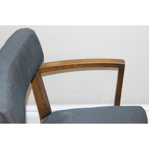 151 - A set of 6 mid-century retro armchairs with denim style upholstery, each approx 52cm wide x 82cm tal... 