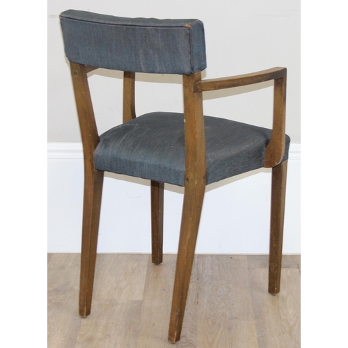 151 - A set of 6 mid-century retro armchairs with denim style upholstery, each approx 52cm wide x 82cm tal... 