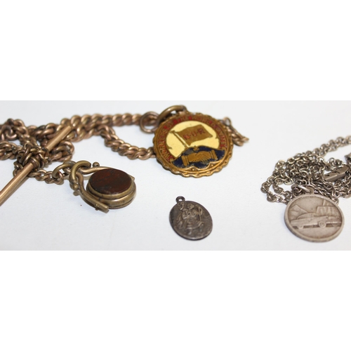 1122 - Qty of assorted jewellery, mainly silver items and a rolled gold Albert chain etc