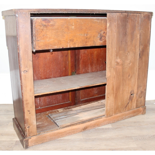 68 - A Victorian mahogany secretaire sideboard, with fitted pull out draw and leather writing top, approx... 