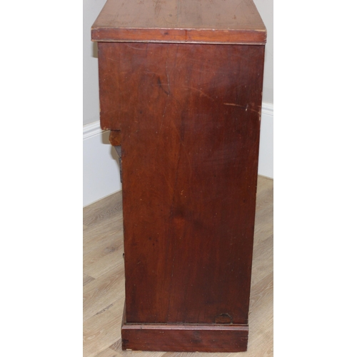 68 - A Victorian mahogany secretaire sideboard, with fitted pull out draw and leather writing top, approx... 