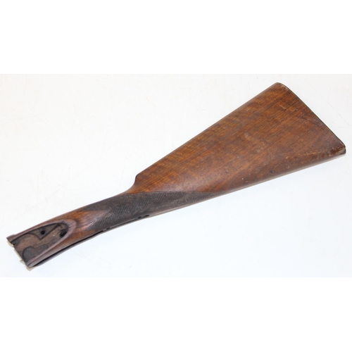 1362 - A vintage wooden shotgun stock or butt, and various other high quality parts, some with superb quali... 