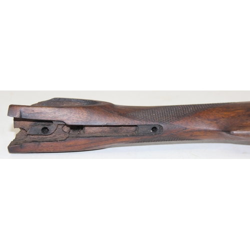 1362 - A vintage wooden shotgun stock or butt, and various other high quality parts, some with superb quali... 