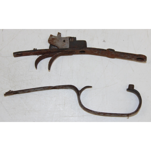 1362 - A vintage wooden shotgun stock or butt, and various other high quality parts, some with superb quali... 