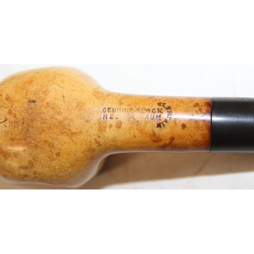 1434 - A vintage Peterson of Dublin silver mounted Ashford smoking pipe, in pouch and box, marked for Dubli... 