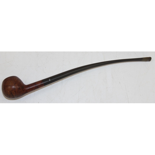 1434 - A vintage Peterson of Dublin silver mounted Ashford smoking pipe, in pouch and box, marked for Dubli... 